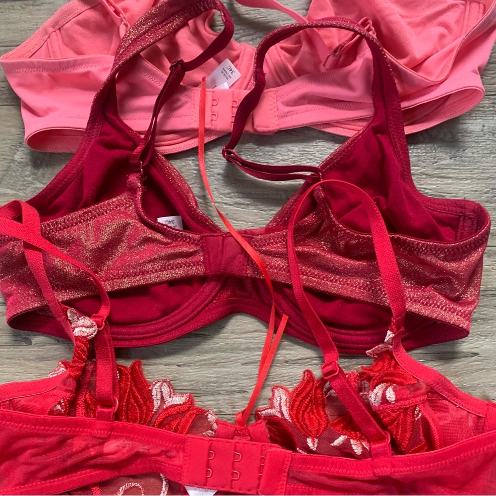 Victoria Secret 3 Vintage y2K Underwire Bras Shimmer Sheer Lace - Picture 6 of 14